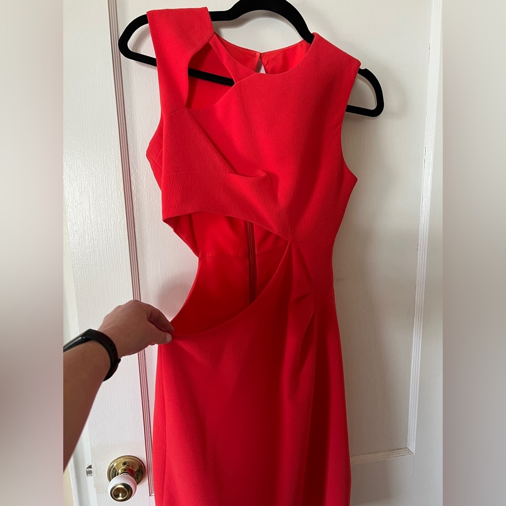 BCBGMaxAzria Red Backless Cutout Dress